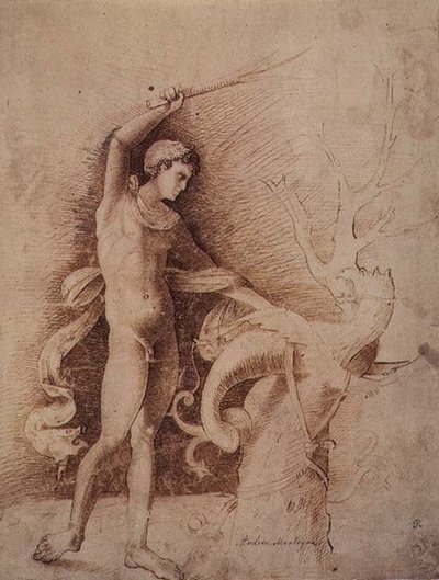 Young Man Fighting a Dragon by Andrea Mantegna