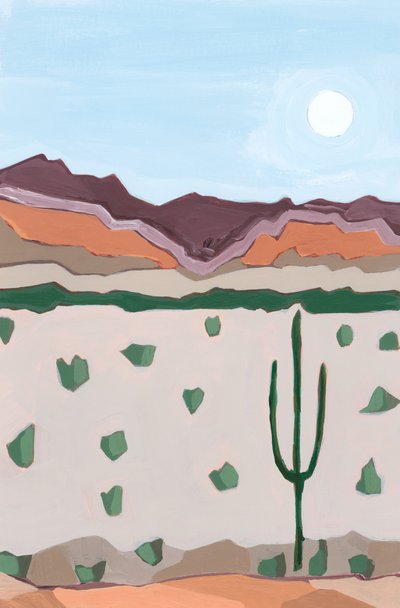 Moon over cactus, 2023 by Andrea Mejia