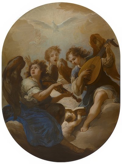Three Musical Angels. Before 1720 by Andrea Procaccini
