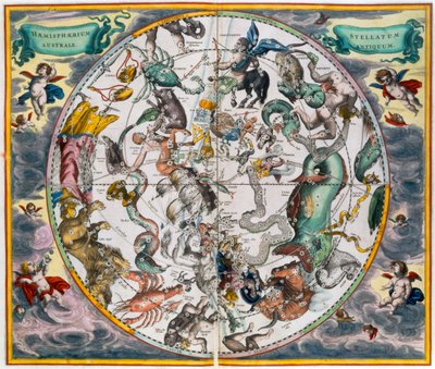 Map of the celestial Southern Hemisphere by Andreas Cellarius