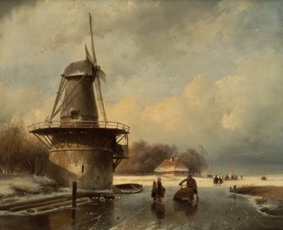 Winter Landscape by Andreas Schelfhout