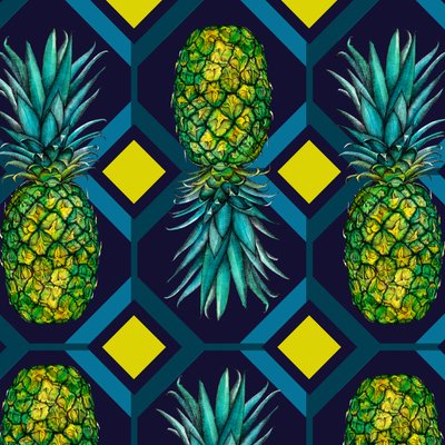 Pineapple Geometric Tile, 2018 by Andrew Watson