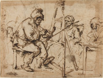 An Artist Seated at His Easel by Andries Both