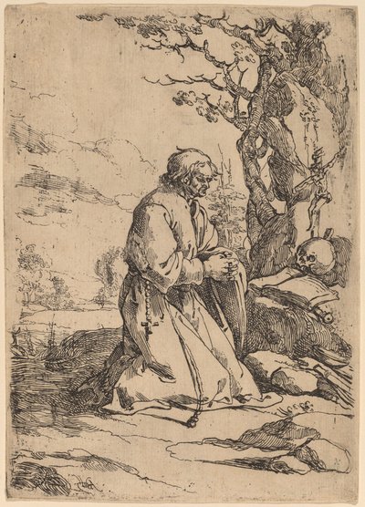 The Kneeling Hermit Facing Right by Andries Both