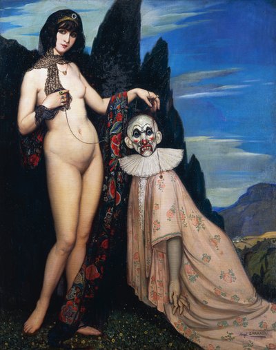 The Woman and Puppet by Ángel Zárraga