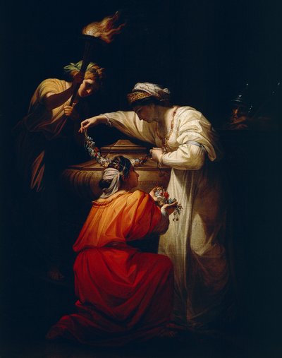 Cleopatra adorning Tomb of Mark Antony by Angelica Kauffmann