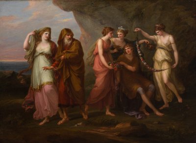Telemachus and the Nymphs of Calypso by Angelica Kauffmann