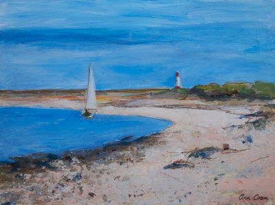 Sailing Boat off Berwick by Ann Oram