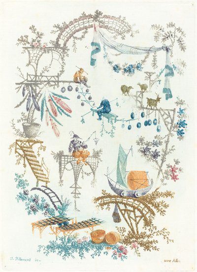 Chinese Arabesque with a Boat by Anne Allen