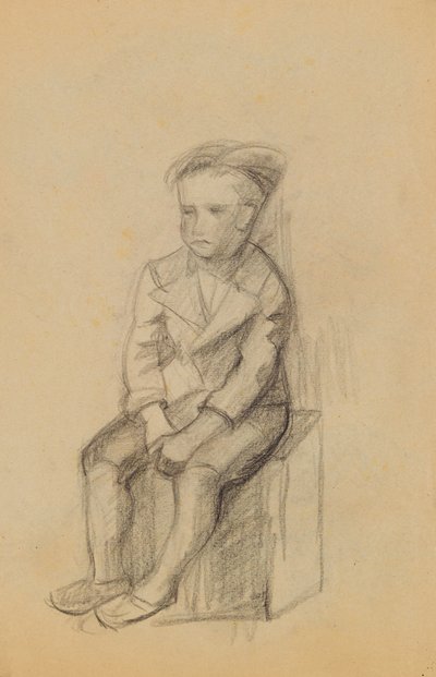 Seated Boy (recto) by Anny Dollschein
