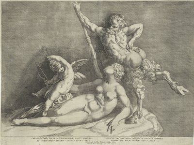 Sculpture Group of Venus, Cupid, and a Satyr by Anonymous