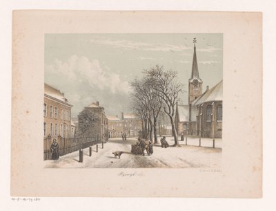 Snowy Street in Rijswijk by Anonymous