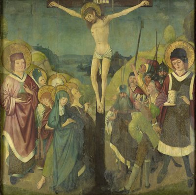 Crucifixion with Saints Cosmas and Damian by Anonymous