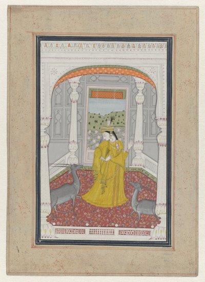 Lady with Two Deer by Anonymous
