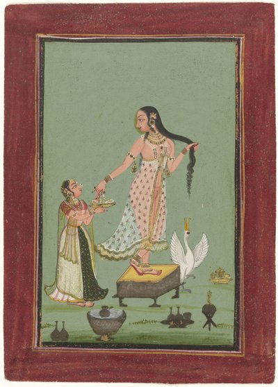 Lady after Bath, with Maid by Anonymous