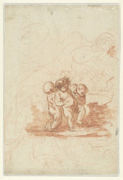 Three Putti in a Landscape by Anonymous
