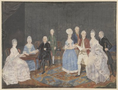 Family Group of Nine People by Anonymous