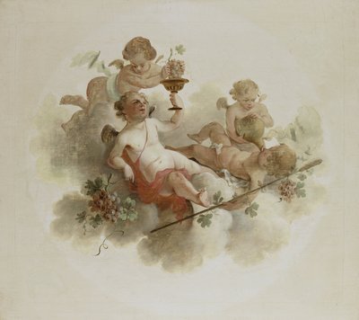 Four Putti with Grapes by Anonymous