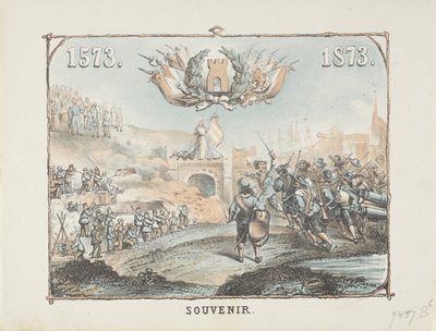 Commemorative Print of the Liberation of Alkmaar 1573-1873 by Anonymous
