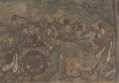 Framed Mural Depicting Xiwangmu and Attendants by Anonymous