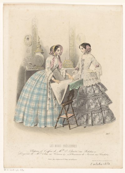 Interior with Two Women Next to a Print Stand by Anonymous