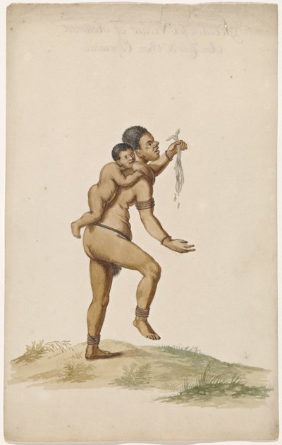 Khoikhoi Woman with Infant by Anonymous