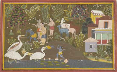 Krishna with Bakasura by Anonymous