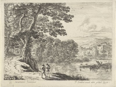 Landscape with a Peddler and Walkers by Anonymous