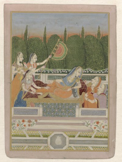 Reclining Princess with Attendants by Anonymous