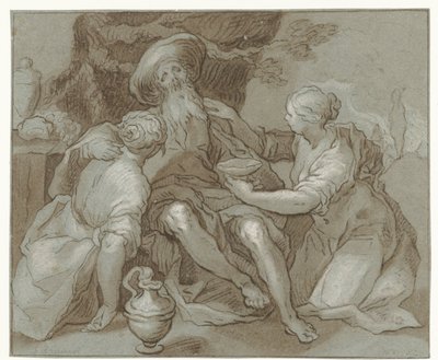 Lot and His Daughters by Anonymous