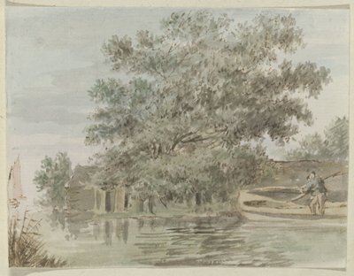 Man by Boat on a Shore by Anonymous