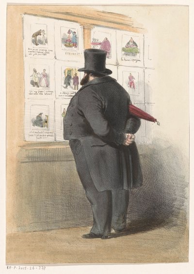 Man in Front of a Print Shop Window by Anonymous