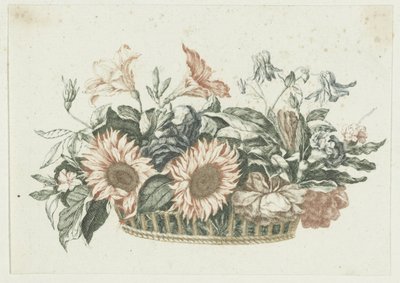 Basket with Flowers by Anonymous