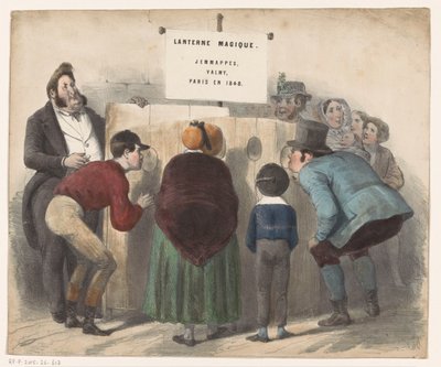 People Around a Peep Show Box by Anonymous