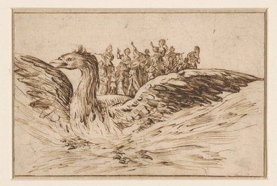 Musicians on the Back of a Large Bird by Anonymous