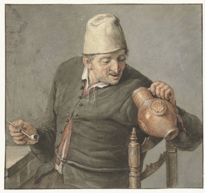 Smoker Looking into a Jug by Anonymous