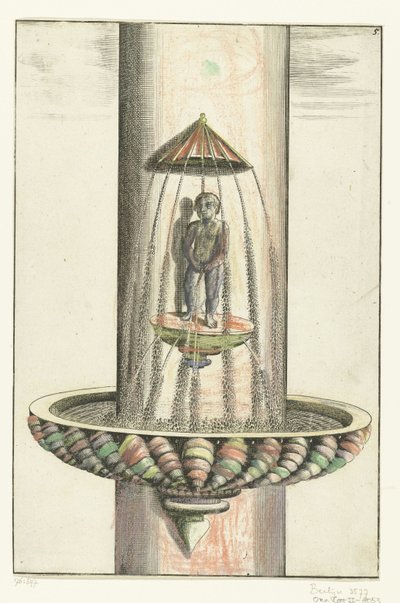 Round Basin with Putto, Architectura Curiosa Nova (series title) by Anonymous