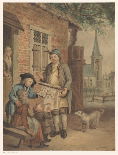 Traveling Print Seller in a Village by Anonymous