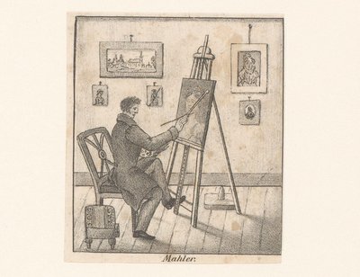 Painter Behind His Easel by Anonymous