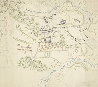 Battle formations at the Battle of Fontenoy, 1745 by Anonymous