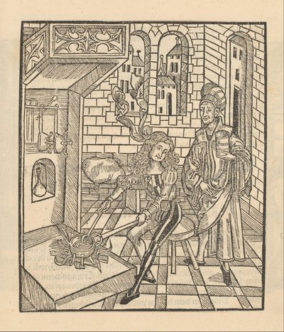 Two Men by a Cooking Fire by Anonymous