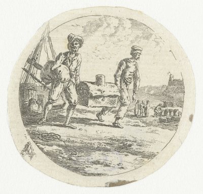 Two Men with a Chest by Anonymous