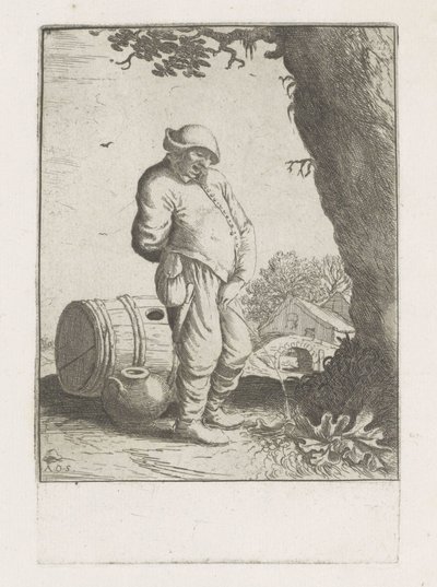 Man Urinating by a Tree by Anonymous