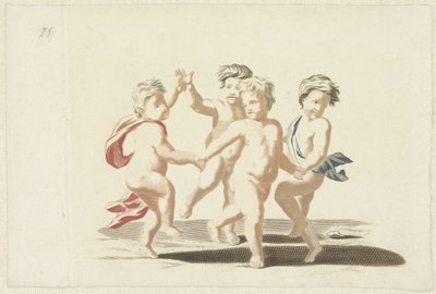 Four Dancing Putti by Anonymous