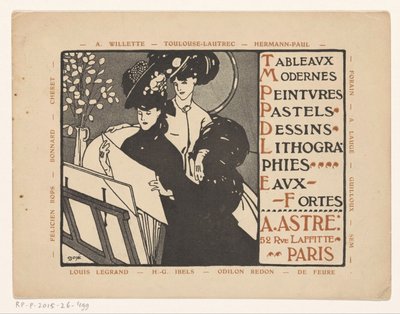 Business Card of Art Dealer Achille Astre in Paris by Anonymous