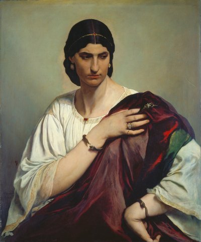 Half-Length Portrait of a Roman Woman by Anselm Feuerbach