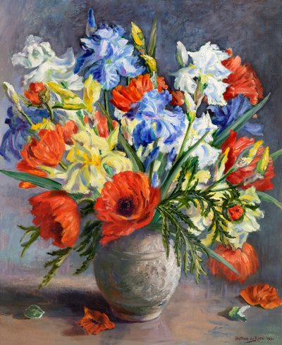 Poppies and Irises by Anthea Durose