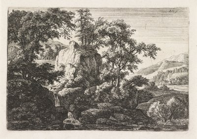 Double Waterfall (Landscapes with Rock Formations) by Anthonie Waterloo