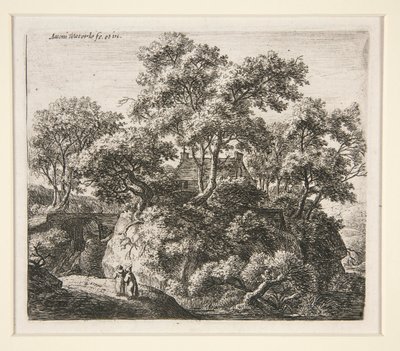 Landscape with Two Hermits by Anthonie Waterloo