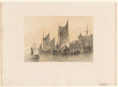 Sailboats on River by Anthonie van Volkom